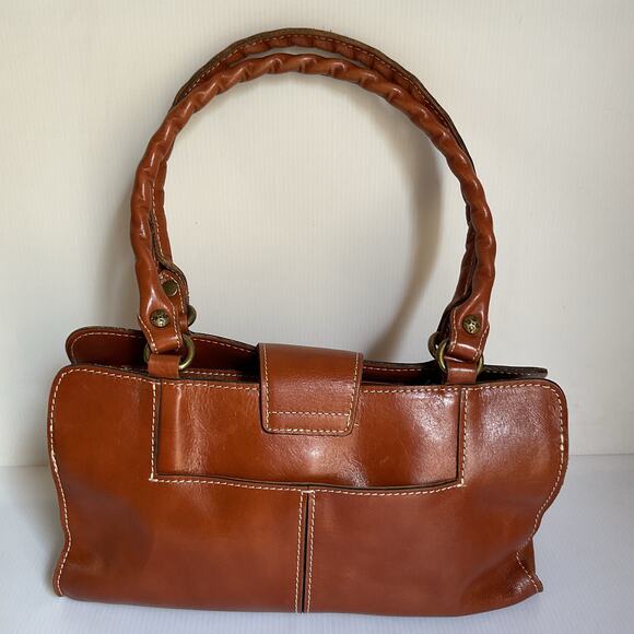 Patricia Nash Brown Leather Satchel Shoulder Bag Tote Purse Women’s Medium - Picture 2 of 14